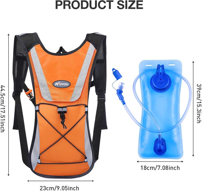 KUYOU Running Hydration Vest - Lightweight Insulated Hydration Backpack with 2L Water Bladder, Adjustable Chest Straps and Reflective Water Backpack for Trail Running Marathon Race Hiking Cycling - Image 2